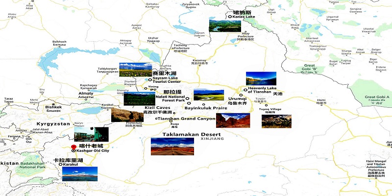 Xinjiang Tourist Map