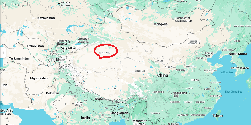 Xinjiang Location Map