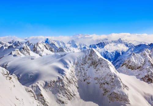Mount Everest under the snow