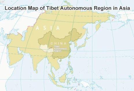 Tibet Map Asia and China: Geography, Borders & Topography