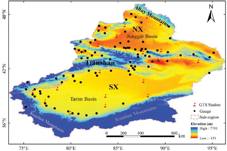 Xinjiang Topography