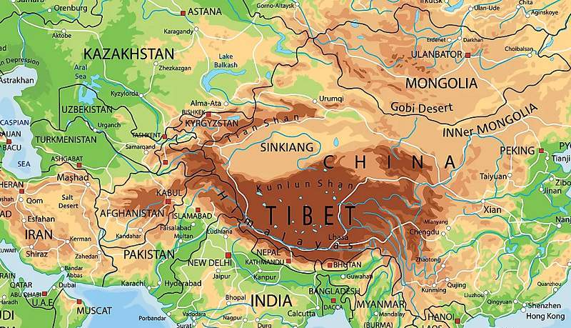 Tibetan Plateau Map