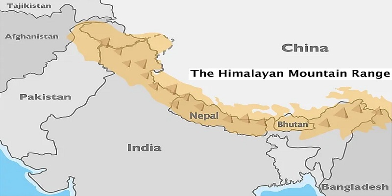 The himalayas location on map
