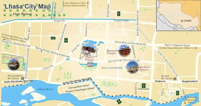 Lhasa City Map
