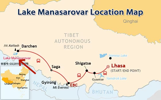 Lake Manasarovar Location Map
