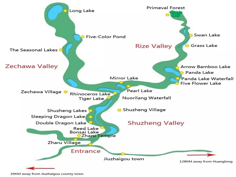 Jiuzhaigou Travel Route