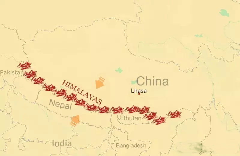 Himalayan Mountains Map