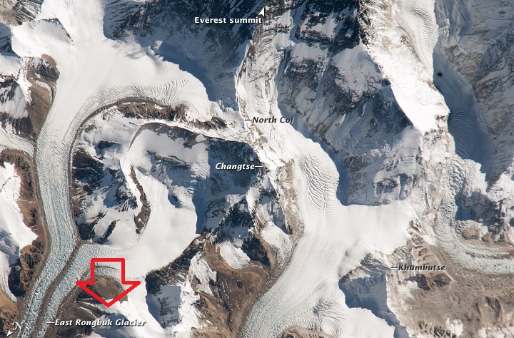 Rongbuk Glacier Location