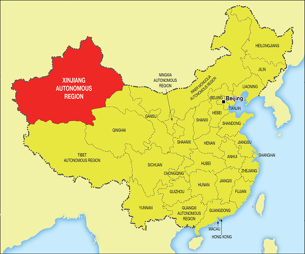 Xinjiang Location Map