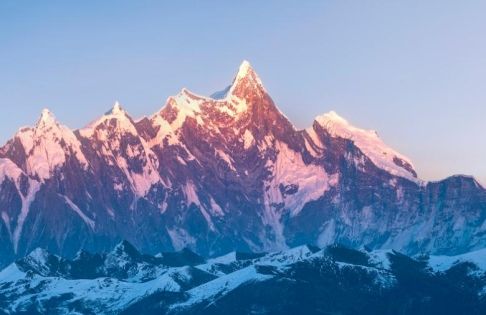 Snow-capped mountains in Tibet