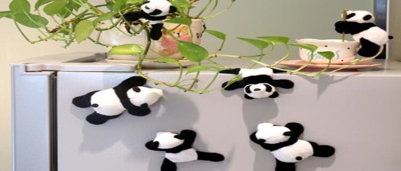 Panda-patterned refrigerator magnet