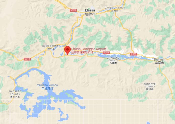 Lhasa Gonggar Airport Location