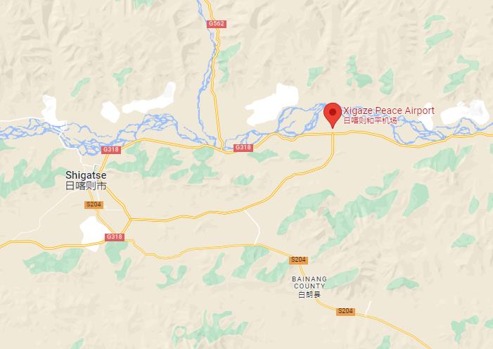 Shigatse Peace Airport Location