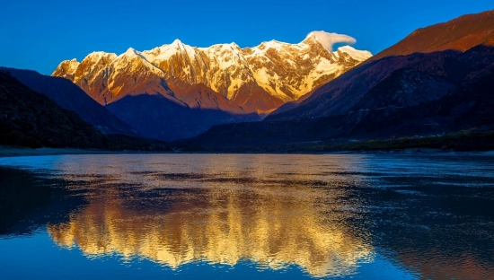 Golden Sunlit Summit of Namcha Barwa