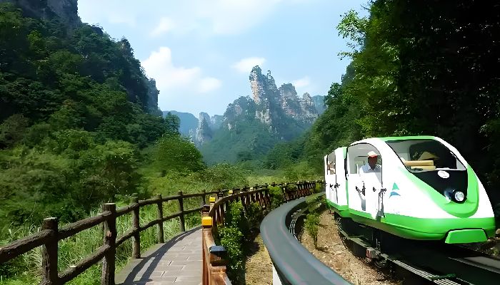 Small Train at Ten-Mile Gallery in Zhangjiajie