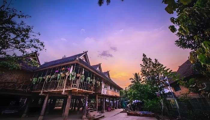 Dai Bamboo House in Dai Village of Xishuangbanna