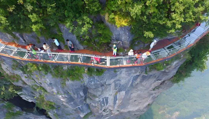 Panlong Cliff Glass Plank Road at Tianmen Mountain