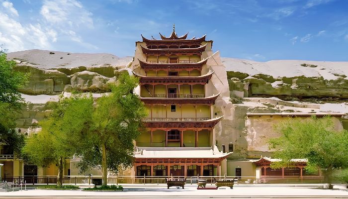 Exterior of the Nine-Story Building in Cave 96