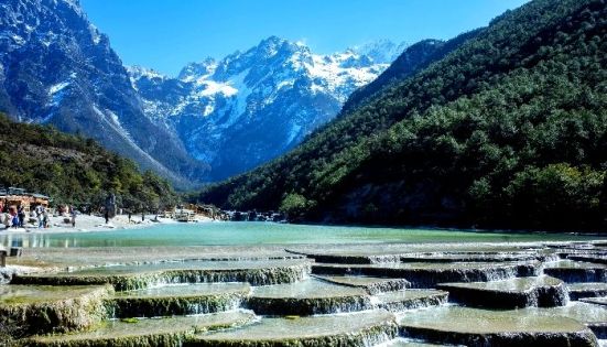 Scenery of Blue Moon Valley at Yulong Snow Mountain in Yunnan