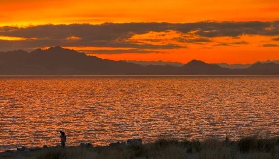 Sunset at Sayram Lake