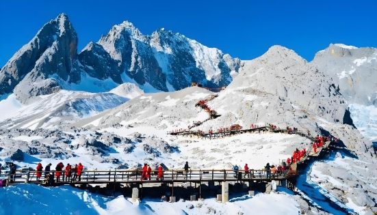 Plank Road in Jade Dragon Snow Mountain Glacier Park