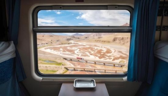 Qinghai-Tibet Railway Train Window View