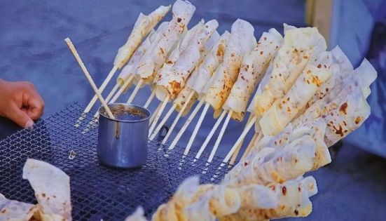 Roasted Milk Fan, a Street Snack in Dali Ancient City