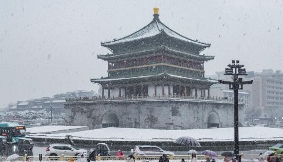 Snow Scene of Xi’an Bell Tower