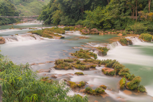 Tianxingqiao area scenery of Huangguoshu waterfalls. Huangguoshu waterfalls are China's largest waterfalls. It is located in the Anshun, Guizhou, China.