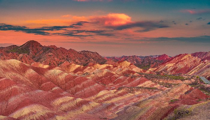 Sunset at Zhangye Danxia Landform