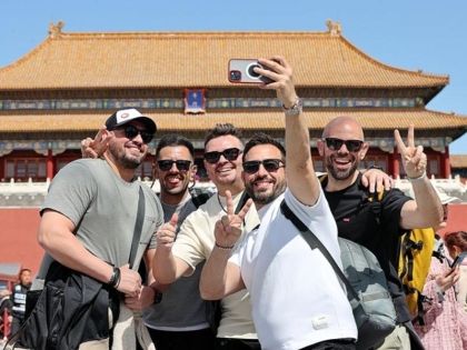 Foreign Tourists Traveling in the Forbidden City, Beijing